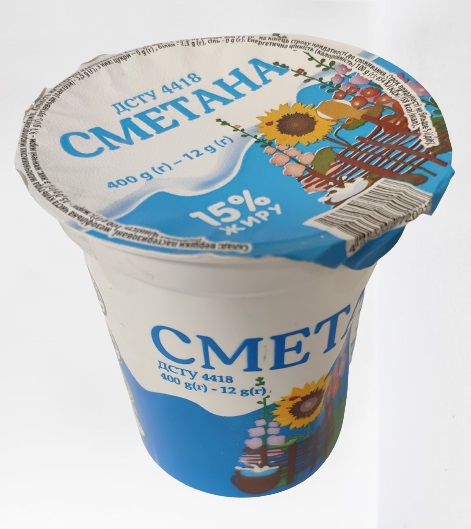 Сметана ВІНЬКОВЕЦЬКИЙ СМАК 15%, 400г, стакан пластиковий